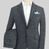 Slate Gray Pure Linen Suit -Vest Gentleman Shop slategraypurelinensuitlook 1