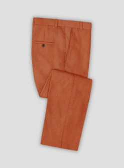 Solbiati Art Du Lin Deep Orange Linen Pants