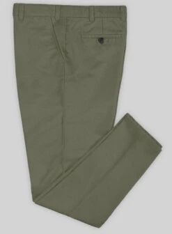 Washed Stretch Summer Olive Green Chino Pants -Vest Gentleman Shop stretchsummerweightolivegreenchinopantlook 2