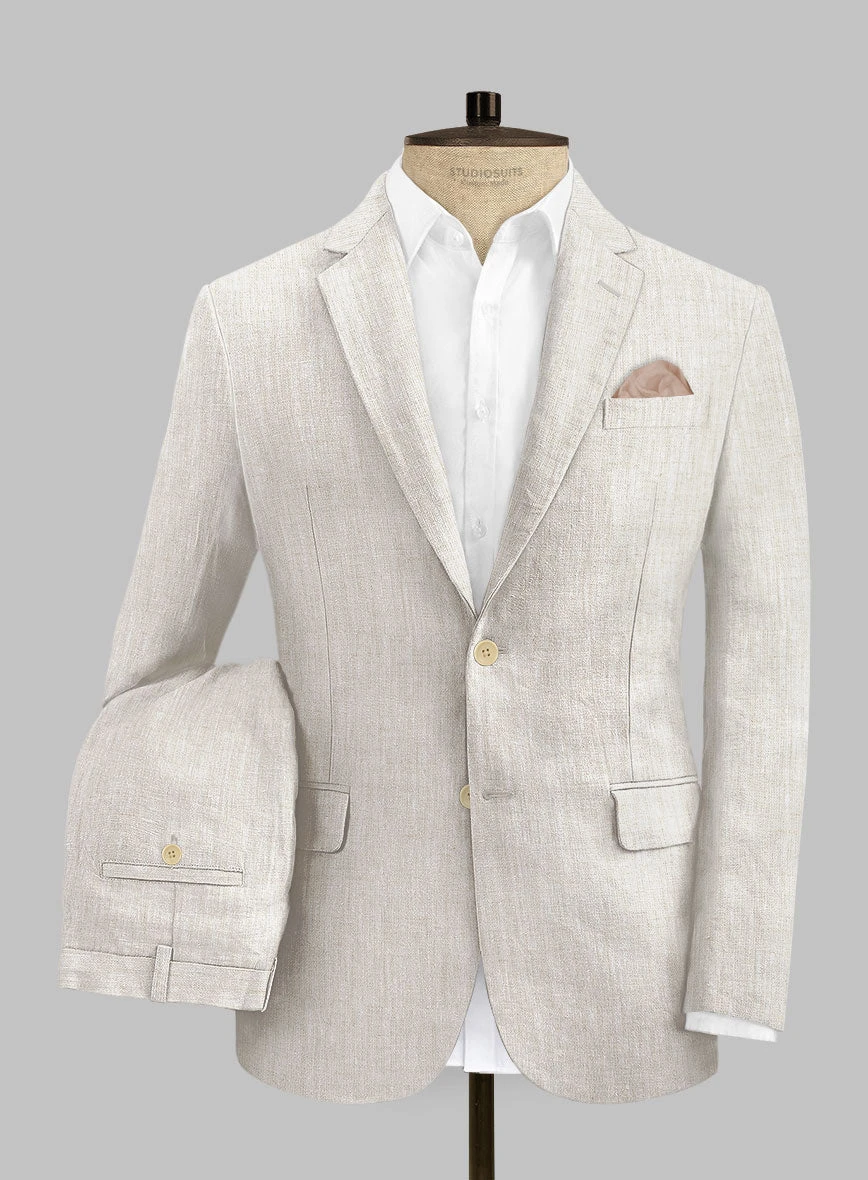 Tropical Beige Pure Linen Suit 7 Tropical Beige Pure Linen Suit - Image 5
