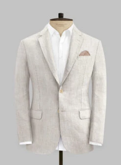 Tropical Beige Pure Linen Suit 11 Tropical Beige Pure Linen Suit -Vest Gentleman Shop tropiclbeigepurelinensuitlk 2