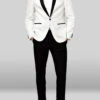 Tuxedo Suit - White Jacket Black Trouser 1 Tuxedo Suit - White Jacket Black Trouser -Vest Gentleman Shop whitetuxblkpantsuit