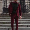 Wine Velvet Tuxedo Suit -Vest Gentleman Shop winevelvetuxedosuitlook