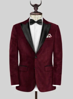 Wine Velvet Tuxedo Suit -Vest Gentleman Shop winevelvetuxedosuitlook 4