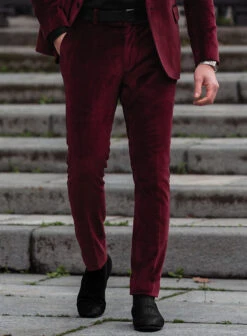Wine Velvet Tuxedo Suit -Vest Gentleman Shop winevelvetuxedosuitlook 6