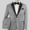 Worsted Light Gray Wool Tuxedo Suit 1 Worsted Light Gray Wool Tuxedo Suit -Vest Gentleman Shop worstedlightgraywooltuxedosuitlk